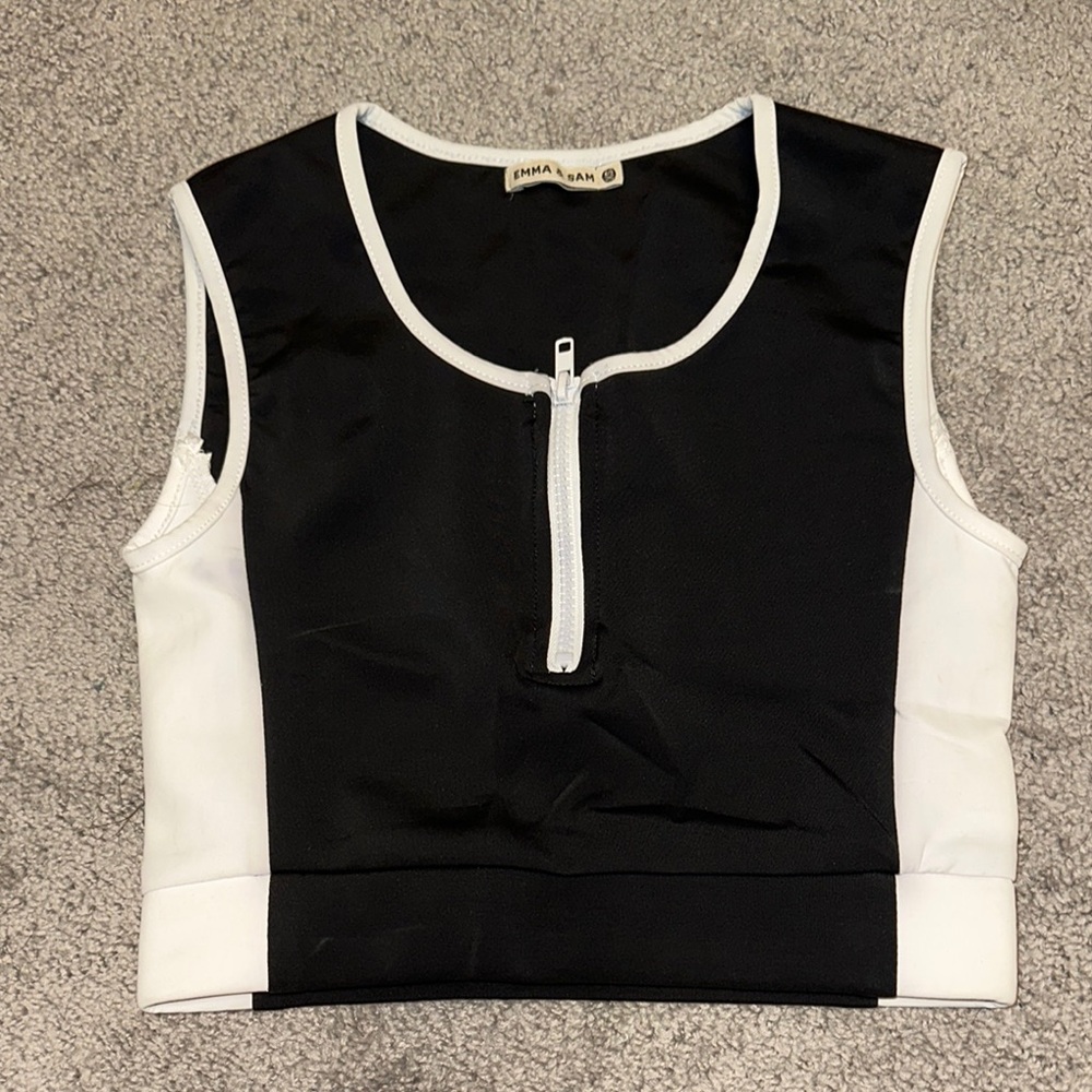 LF Black and White Sleeveless Top xs